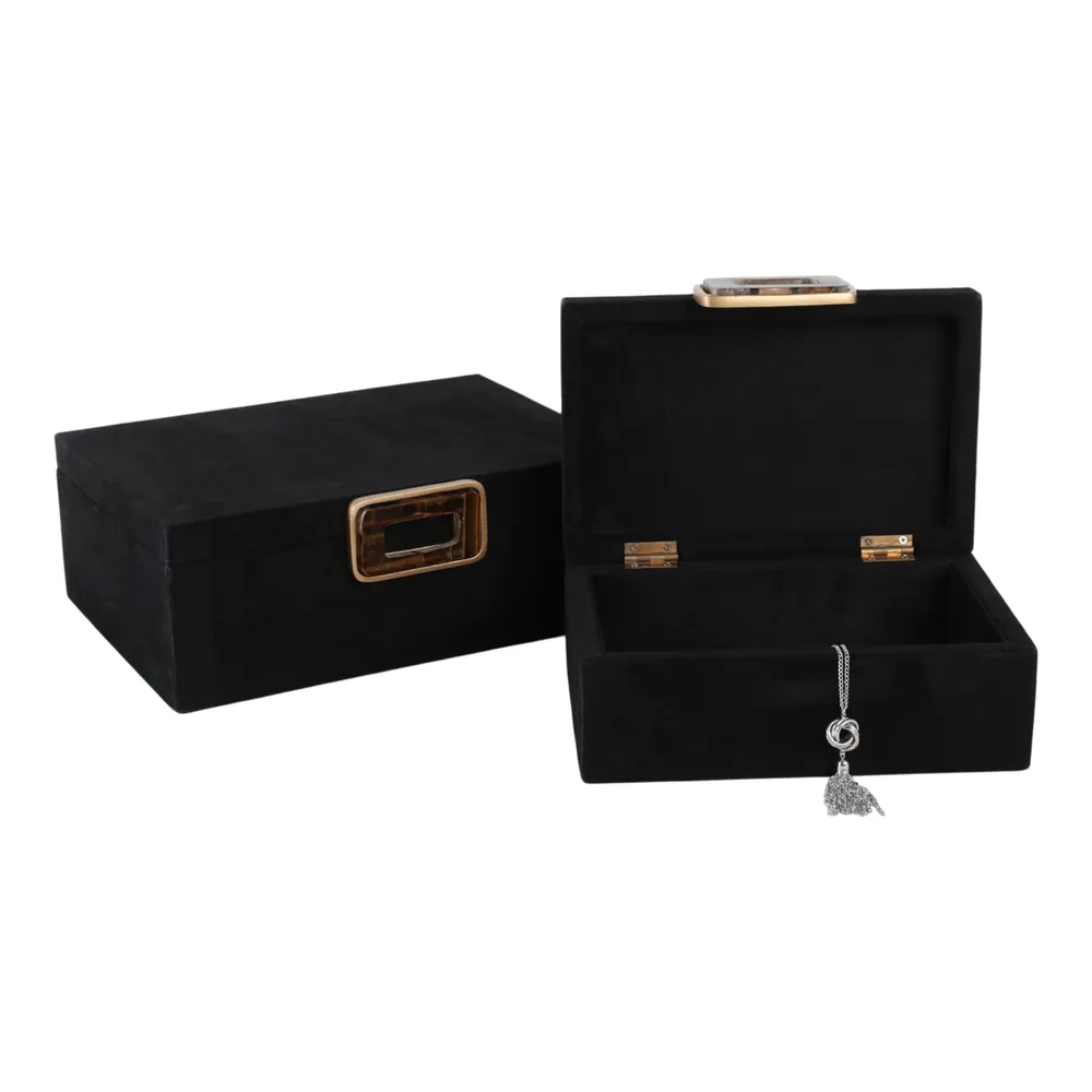 RAYMOND SET OF 2 BLACK BOXES 5 (IN)