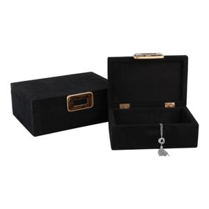 RAYMOND SET OF 2 BLACK BOXES 5 (IN) 3