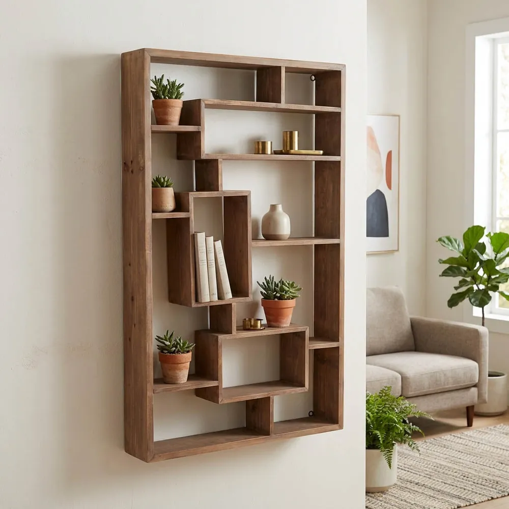 RAFETON BROWN WALL SHELF 39 (IN)