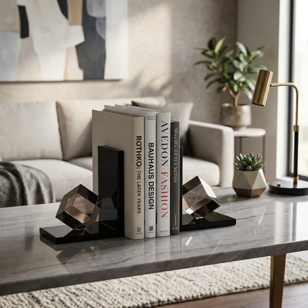 HALSEYGROVE SET OF 2 BLACK BOOKENDS 7 (IN)