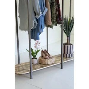 Tall Iron and Recycled Wood Garment Display 4