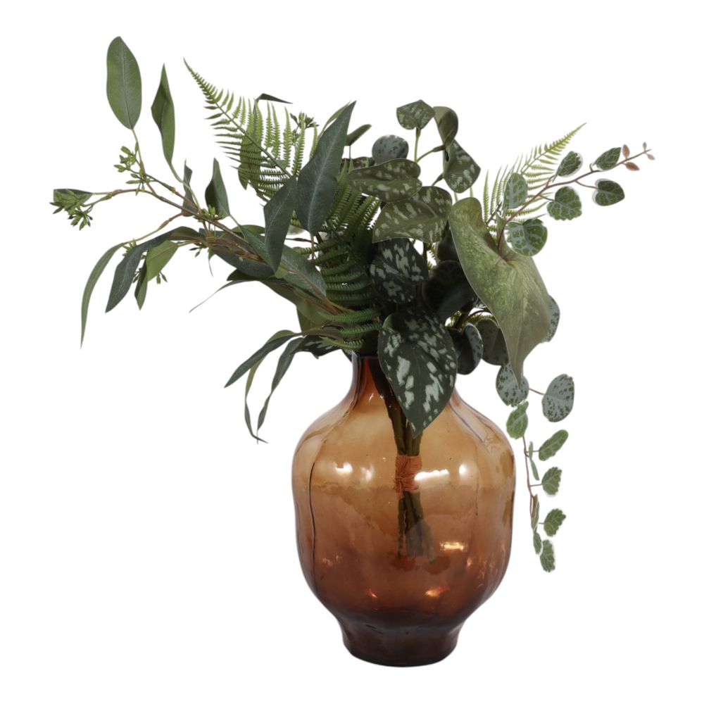 SARAHCLIFF BROWN GLASS VASE 11 (IN)