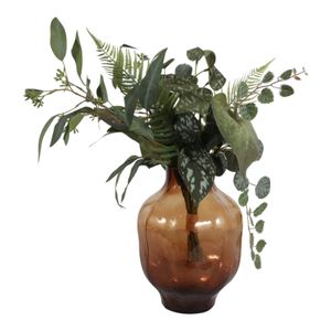 SARAHCLIFF BROWN GLASS VASE 11 (IN) 3