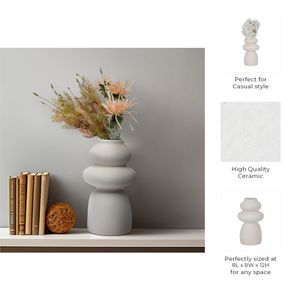 DUTTONDALE WHITE VASE 12 (IN) 10