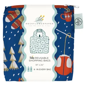 Nordic Ski Navy blu Reusable Shopping Bag 4