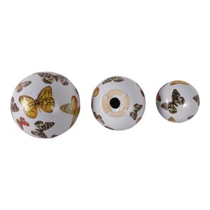 SYLVANWAY SET OF 3 WHITE ORBS 6 (IN) 7