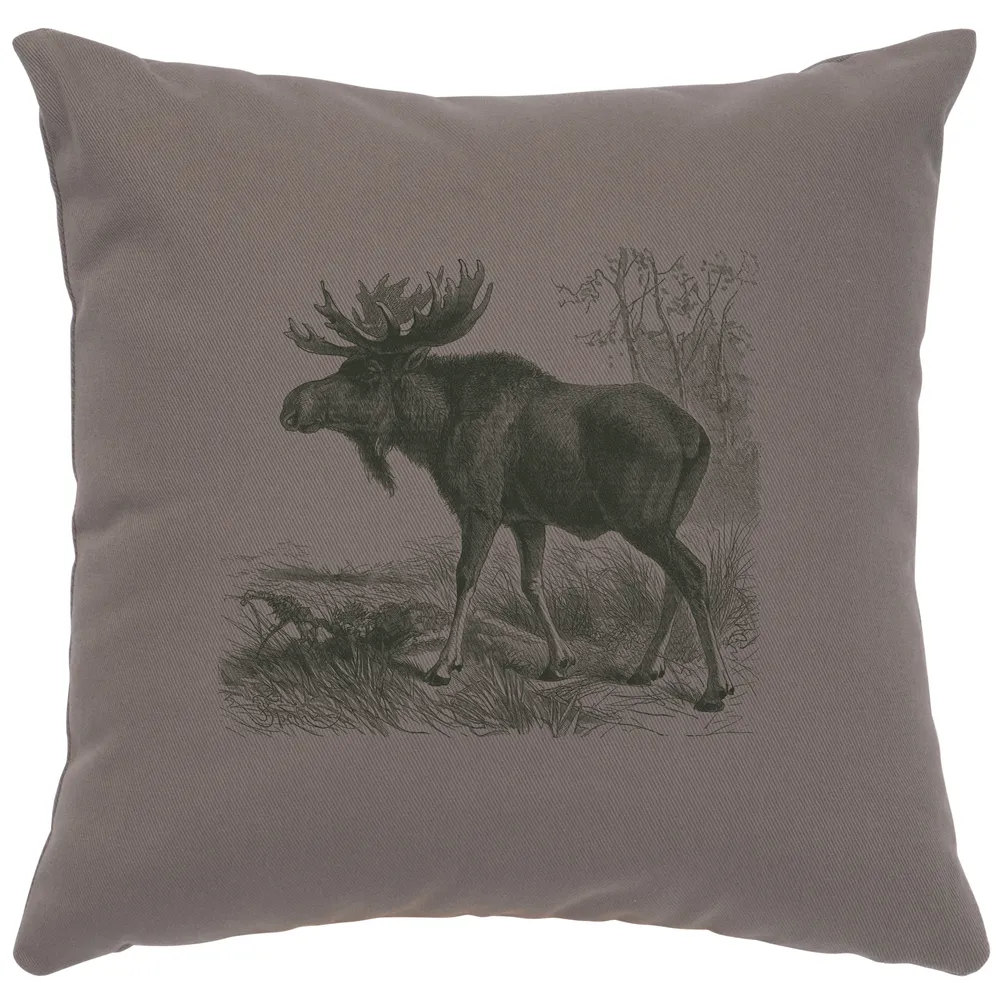 Image Pillow - Moose Scene - Cotton Chrome