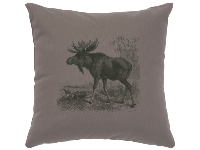 Image Pillow - Moose Scene - Cotton Chrome 1