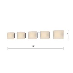 Pannelli 52'' Wide 5-Light Vanity Light - Chrome 2