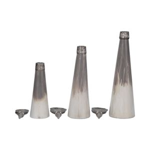 CLARAHAM SET OF 3 GRAY GLASS VASES 22 (IN) 6