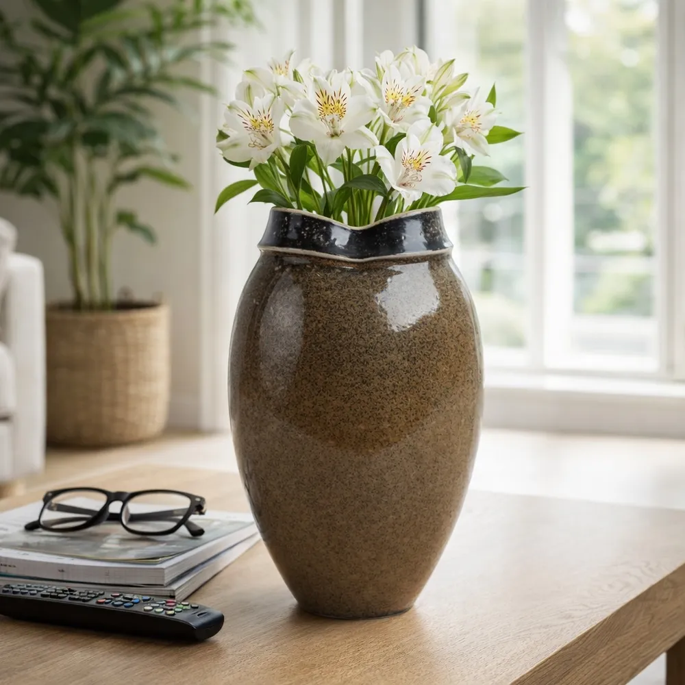 BROGANFORD BROWN VASE 12 (IN)