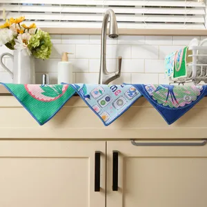 Mahjong Garden blu Eco Dish Cloth (Set of 3) 2