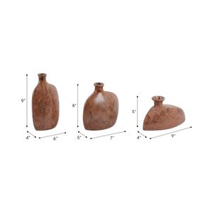 BENTONFIELD SET OF 3 BROWN VASES 9 (IN) 8