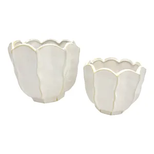 ASHTON SET OF 2 IVORY PLANTER 7 (IN) 4