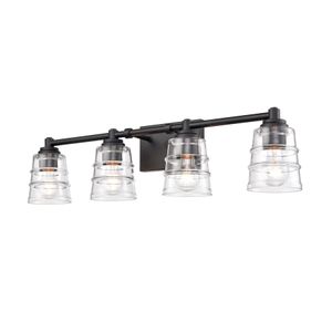 Pulsate 30.25'' Wide 4-Light Vanity Light - Matte Black 2