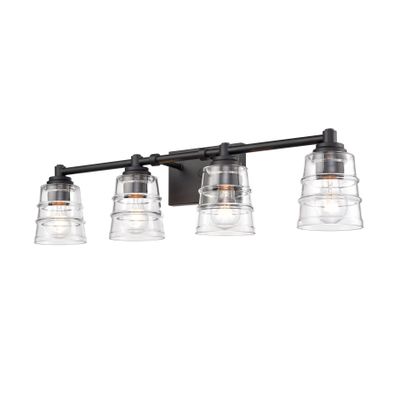 Pulsate 30.25″ Wide 4-Light Vanity Light - Matte Black