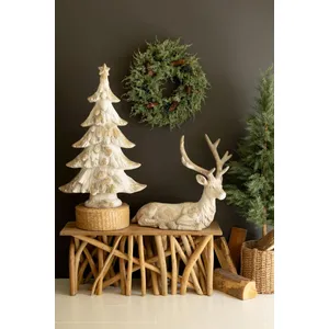 Antique White Faux Concrete Deer 2