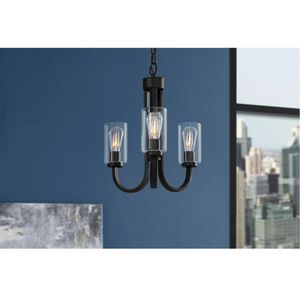 Melina 17'' Wide 3-Light Chandelier - Matte Black 5