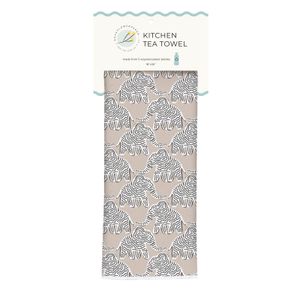 Elephants Tan Eco Kitchen Tea Towel 5