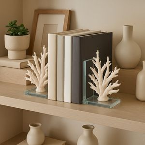 HEMMINGFORD SET OF 2 WHITE BOOKENDS 8 (IN) 2