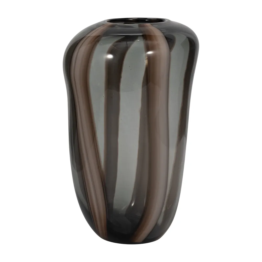 VALEBROOK BROWN GLASS VASE 13 (IN)