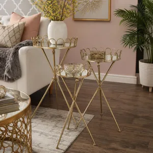 GRANLEYWAY SET OF 3 GOLD TABLE 32 (IN) 8