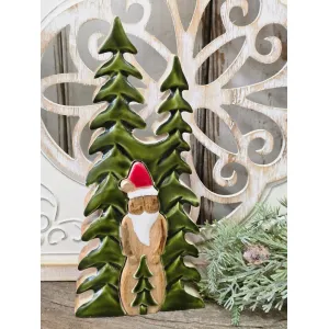 Wooden Tree with Santa 10x5in 1