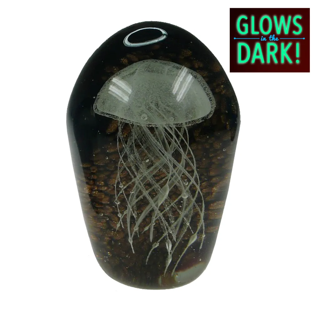 4-1/3" GOLD JELLYFISH GLOW IN THE DARK