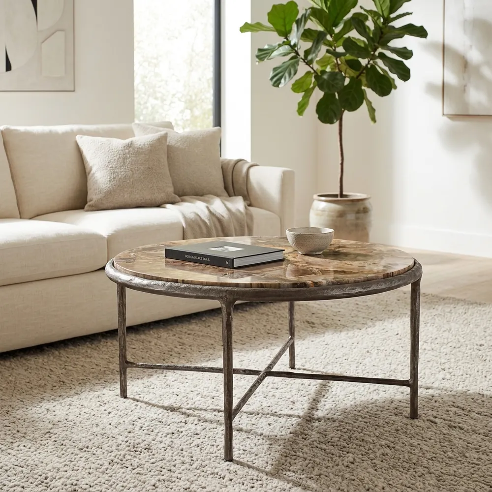 NORASTONE SILVER COFFEE TABLE 17 (IN)
