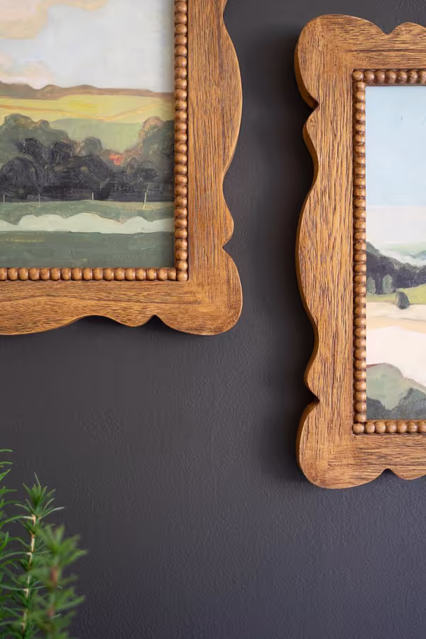Set of 2 Natural Wood Framed Landscape Prints