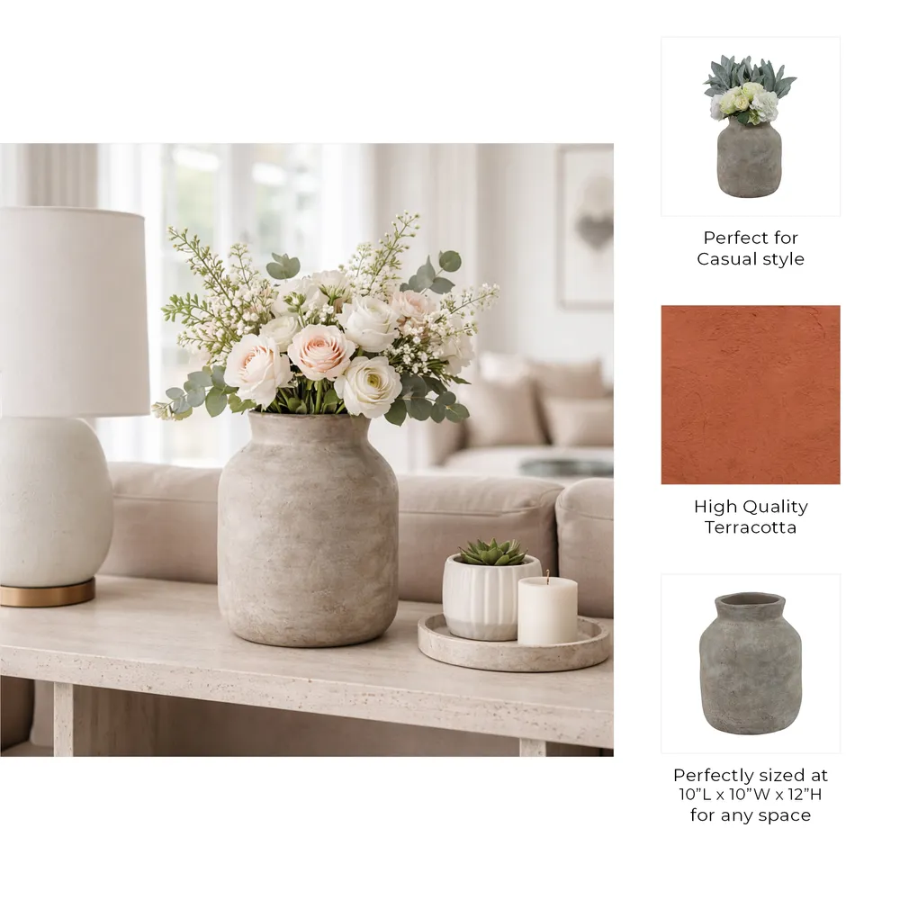CHILTONLAKE GRAY VASE 12 (IN)
