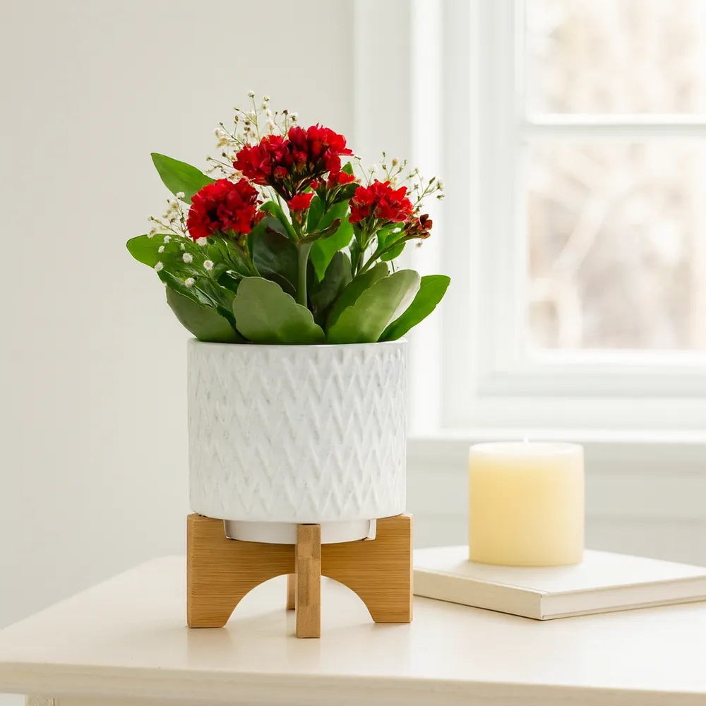 DOYLETON WHITE PLANTER 8 (IN)