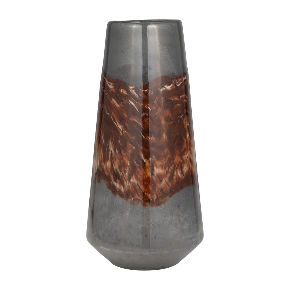 EVERTONVALE BLACK GLASS VASE 17 (IN)