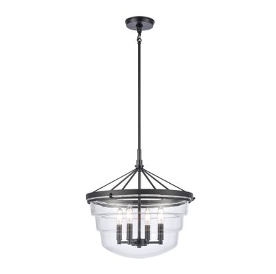 Boyer 18″ Wide 4-Light Pendant - Matte Black