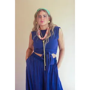 Convertible Wrap Blouse / Blueberry 2