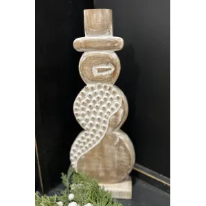 Beaded Wooden Snowman 16x6in 1