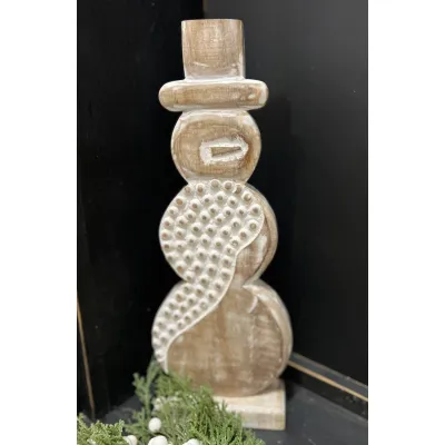 Beaded Wooden Snowman 16x6in