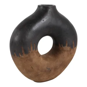HANKPORT BLACK VASE 12 (IN) 4