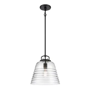 Current 12″ Wide 1-Light Mini Pendant - Matte Black 1