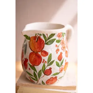 Set of 2 Cement Pitcher and Planter with Pomegranates 3