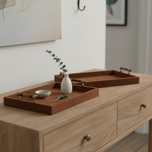 BERGENMILL SET OF 2 BROWN TRAY 3 (IN) 2