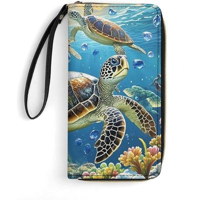 WRISTLET W ROPE STRAP & JUTE - WATERCOLOR TURTLES