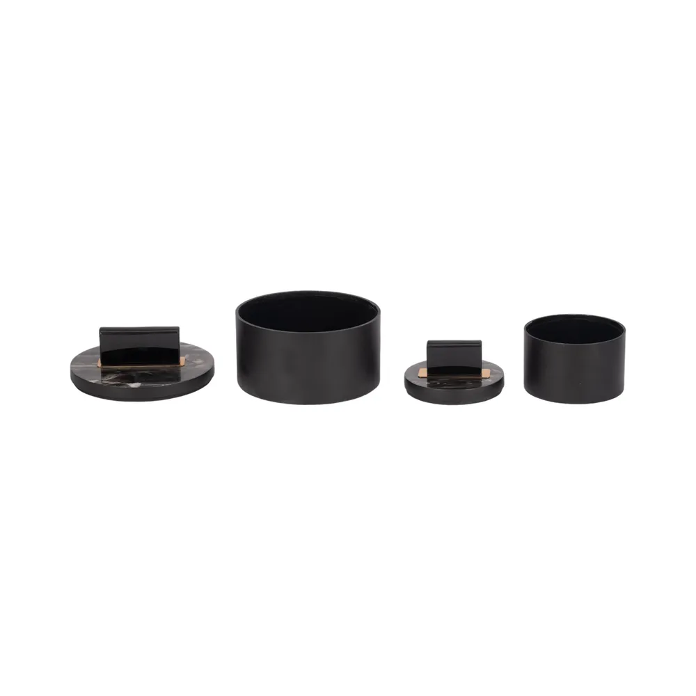 ELROYSIDE SET OF 2 BLACK BOXES 6 (IN)