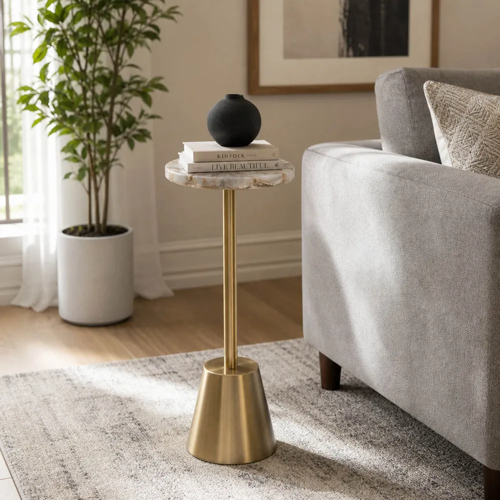 FENTONFORD GOLD ACCENT TABLE 25 (IN)