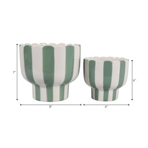 HARDYGROVE SET OF 2 GREEN PLANTER 7 (IN) 8