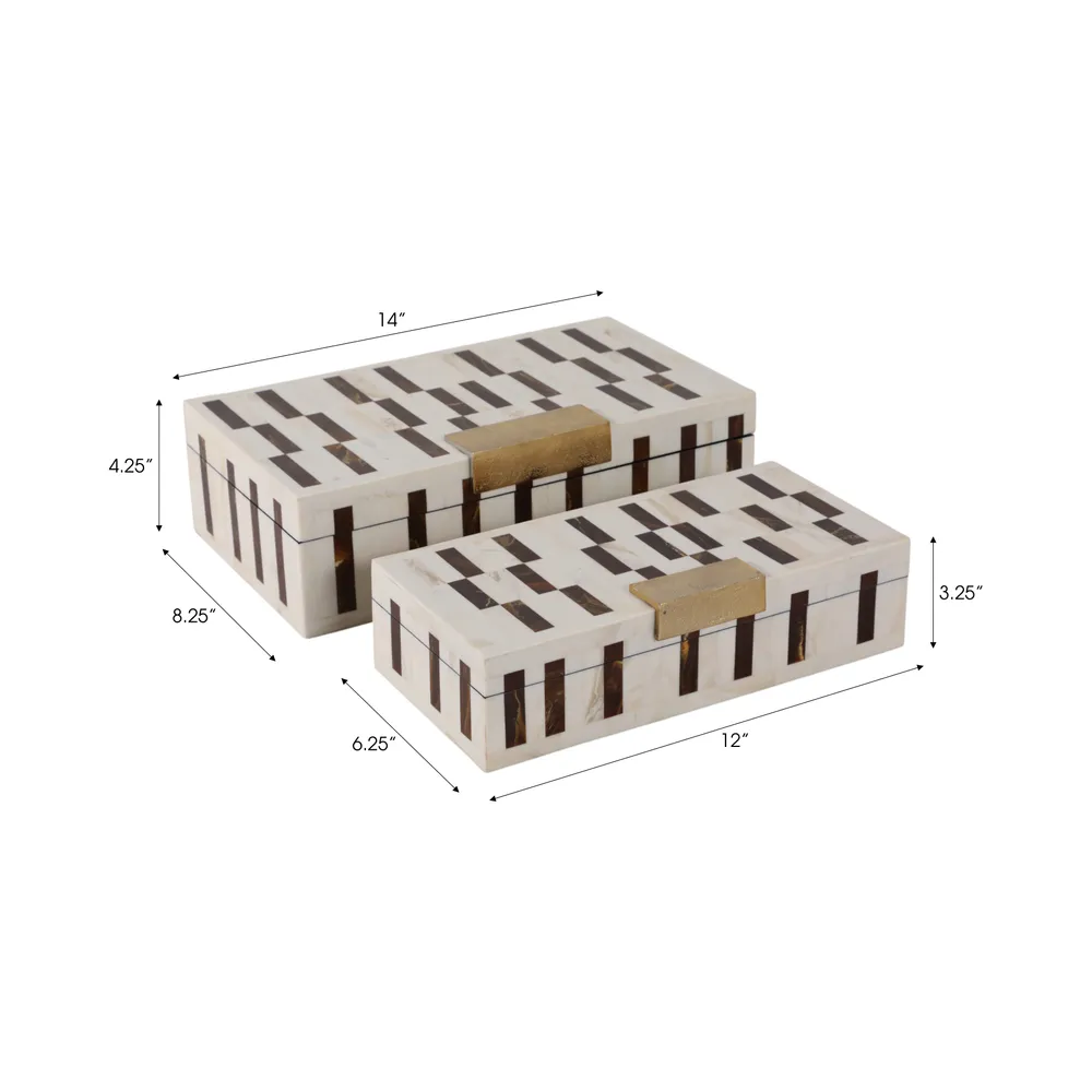 CHLOETON SET OF 2 BROWN BOXES 5 (IN)