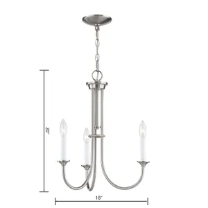 Meadowview 18'' Wide 3-Light Chandelier - Brushed Nickel 3