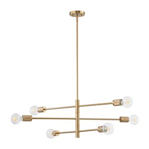 Module 34'' Wide 6-Light Chandelier - Burnished Brass 2