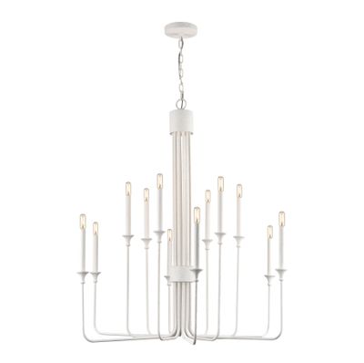 Edward 36'' Wide 12-Light Chandelier - Matte White