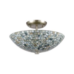 Capri 16'' Wide 3-Light Semi Flush Mount - Satin Nickel 2